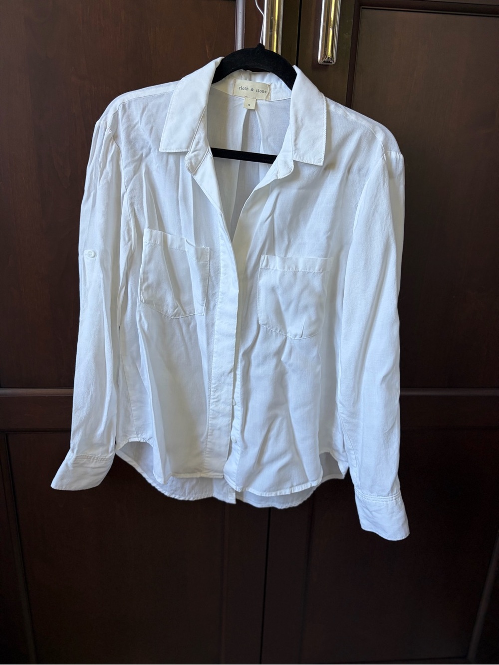 cloth & stone White Button-Front Pocket Shirt